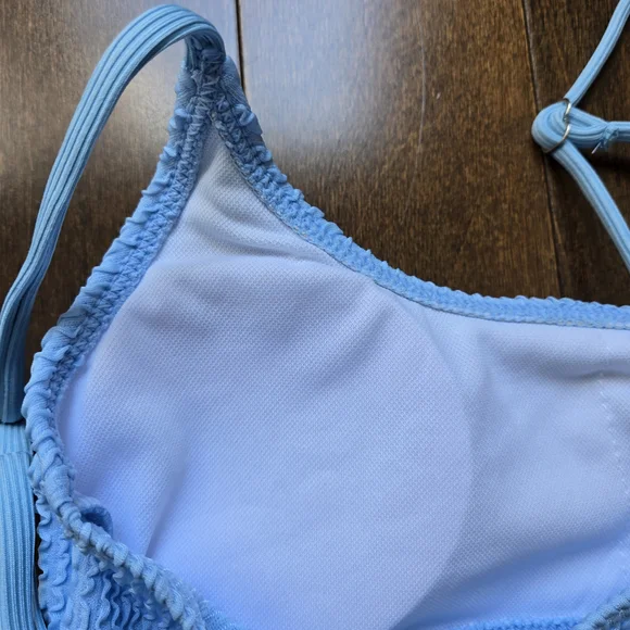 Powder Blue Ribbed Bikini Set - Picture 6 of 8